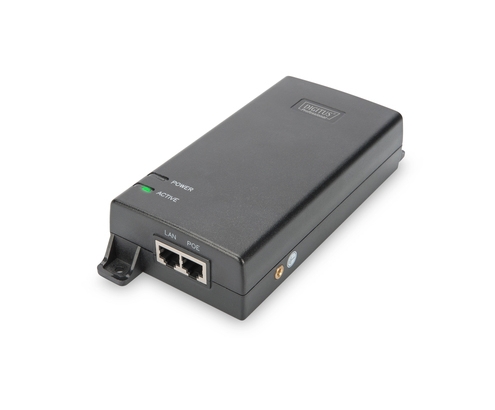 Digitus adaptador e inyector de PoE Gigabit Ethernet (10/100/1000) 55 V Negro