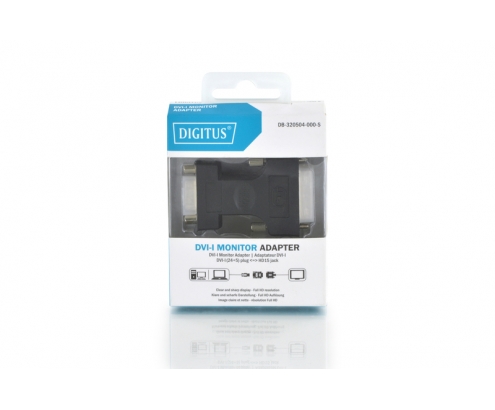 Digitus cable gender changer DVI-I (24+5) HD DSUB (15-pin) Negro
