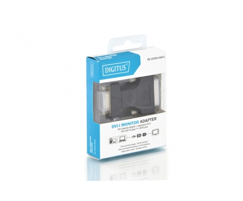 Digitus cable gender changer DVI-I (24+5) HD DSUB (15-pin) Negro