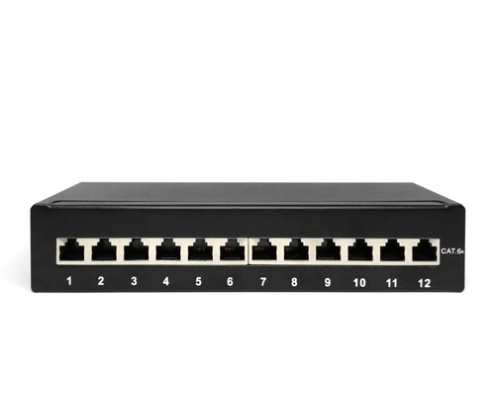 Digitus Panel de conexión CAT 6A de sobremesa, clase EA, apantallado, negro