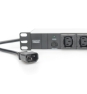 Digitus Regleta de enchufes con perfil de aluminio, 10 tomas, enchufe IEC C14 con cable de 2 m