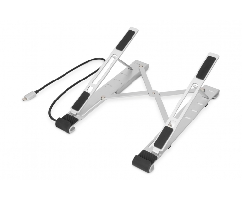 Digitus Soporte variable para notebook con hub USB-C&trade; integrado, 5 puertos