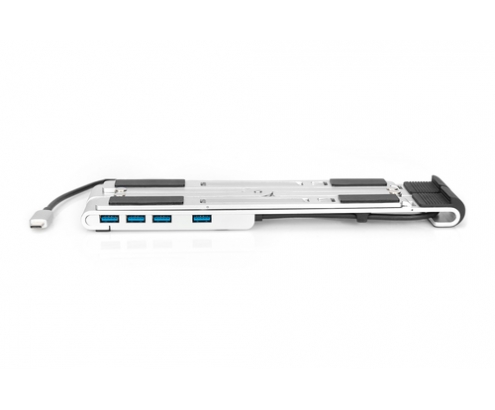 Digitus Soporte variable para notebook con hub USB-C&trade; integrado, 5 puertos