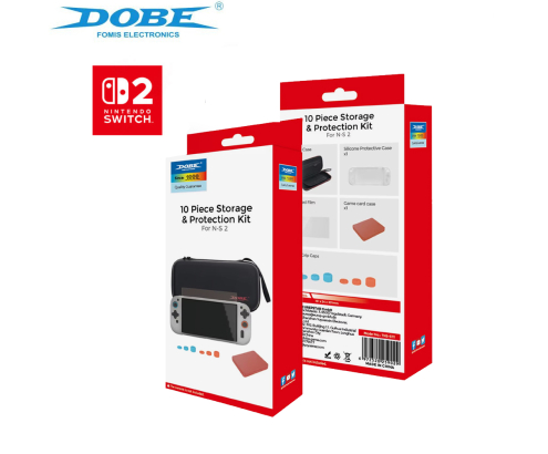DOBE KIT 10 EN 1 FUNDA PROTECTORES GRIPS GAME CARD NINTENDO SWITCH 2 6972520259029