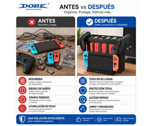 DOBE SOPORTE ALMACENAMIENTO JUEGOS Y MANDOS NINTENDO SWITCH 1_2 6972520258824