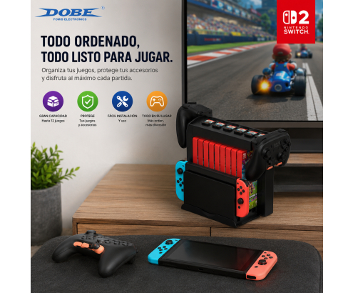 DOBE SOPORTE ALMACENAMIENTO JUEGOS Y MANDOS NINTENDO SWITCH 1_2 6972520258824