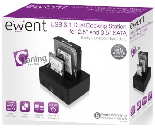 DOCKING HD EWENT EW7014 USB 3.0 2.5 Y 3.5 Y SSD 