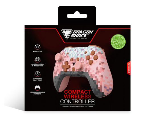 Dragonshock PopTop Rosa, Marrón, Negro, Azul claro, Púrpura Bluetooth Gamepad Analógico/Digital Nintendo Switch, PC