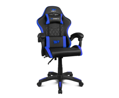 DRIFT DR35EBL silla para videojuegos Silla para videojuegos de PC Asiento acolchado Negro, Azul