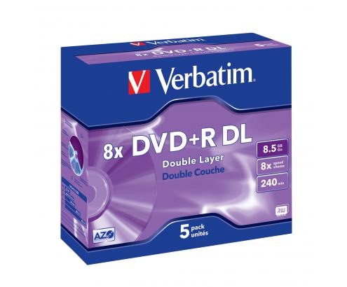 DVD+R DL VERBATIM 5 UNIDADES 8,5GB 8X 43541