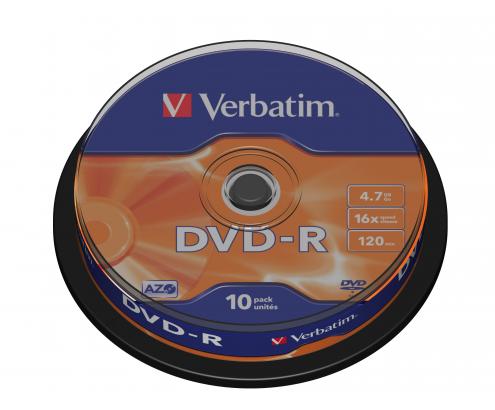 DVD-R VERBATIM 10 UNIDADES 4.7GB 16X 43523