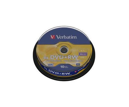 DVD+RW VERBATIM 4.7GB 4x (Tarrina 10 unidades)