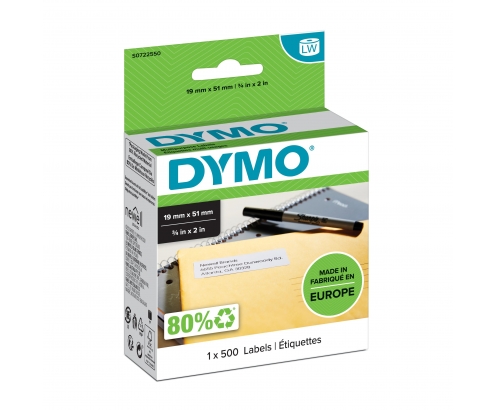 DYMO LW - Etiquetas multiuso - 19 x 51 mm - S0722550 Blanco