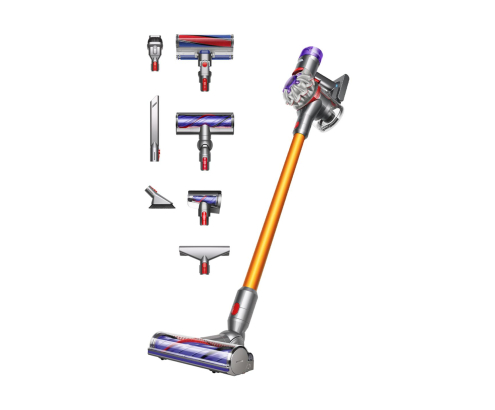 Dyson V8 Absolute Aspiradora escoba 2 en 1 Batería Secar Sin bolsa Plata, Amarillo