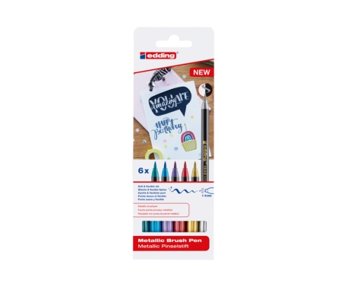 Edding 1340 rotulador Oro, Azul metálico, Metallic green, Rojo metalizado, Violeta metalizado 6 pieza(s)