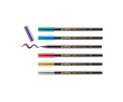 Edding 1340 rotulador Oro, Azul metálico, Metallic green, Rojo metalizado, Violeta metalizado 6 pieza(s)