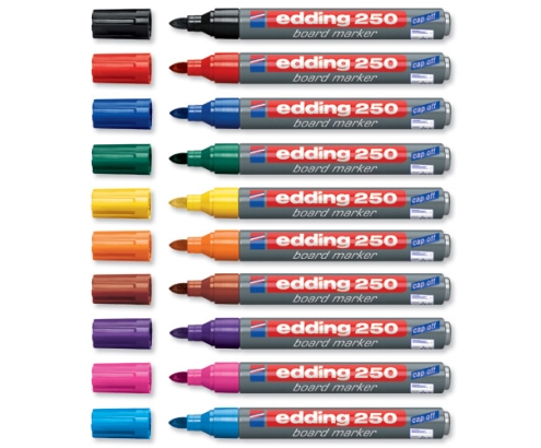 Edding 250 marcador 10 pieza(s) Punta redonda Negro