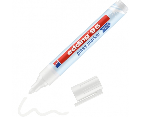 Edding 95 Glass marcador 1 pieza(s) Punta redonda Blanco