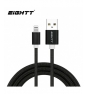 Eightt Cable USB a Lightning 1m trenzado de Nylon Negro. Carcasa de aluminio ECI-2B 