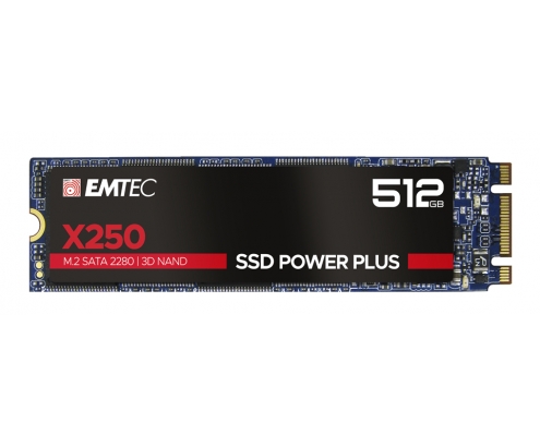 Emtec X250 Disco ssd M.2 512gb serial ATA III 3D nand negro 