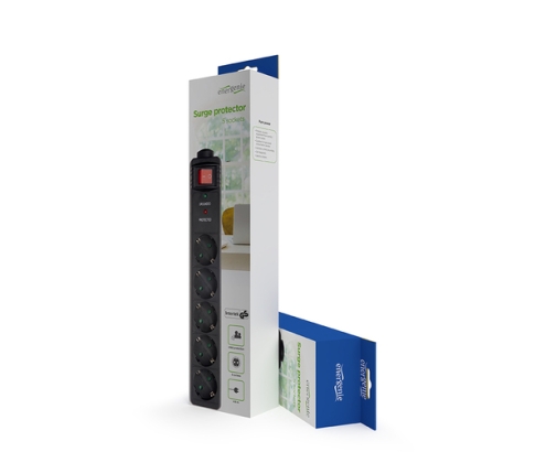 EnerGenie SPG5-C-15 limitador de tensión Negro 5 salidas AC 250 V 4,5 m