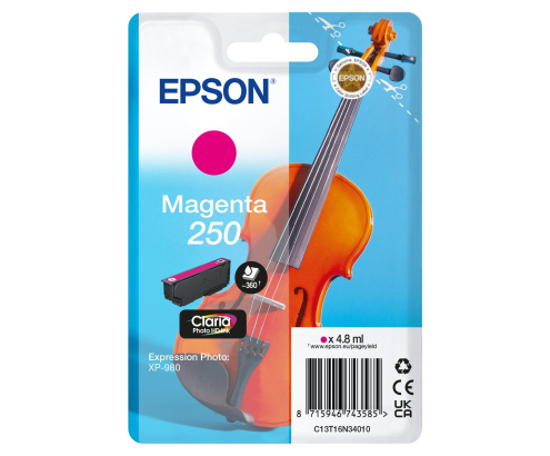 Epson 250 Violin Claria Photo HD cartucho de tinta 1 pieza(s) Original Magenta