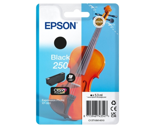 Epson 250 Violin Claria Photo HD cartucho de tinta 1 pieza(s) Original Negro