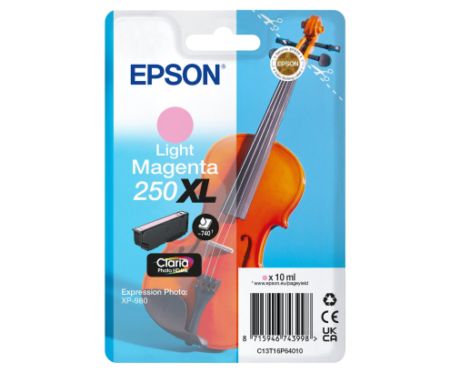 Epson 250XL Violin Claria Photo HD cartucho de tinta 1 pieza(s) Original Alto rendimiento (XL) Magenta claro
