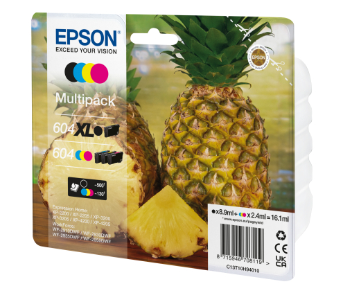 Epson 604XL cartucho de tinta 4 pieza(s) Original Alto rendimiento (XL) Negro, Cian, Magenta, Amarillo