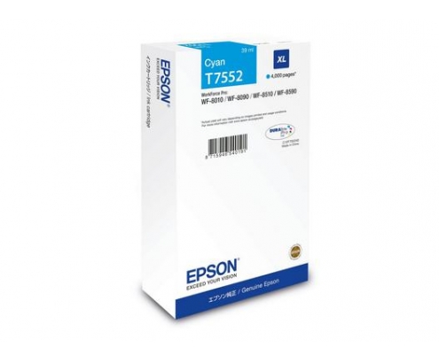 Epson C13T75524N cartucho de tinta 1 pieza(s) Compatible Alto rendimiento (XL) Cian