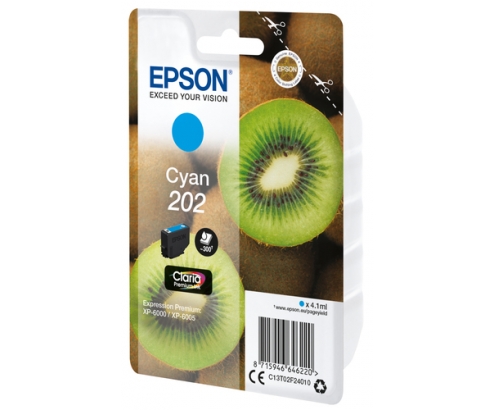 Epson Kiwi Singlepack Cyan 202 Claria Premium Ink