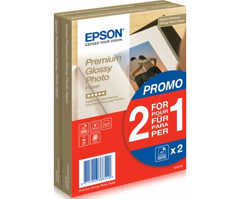 Epson Premium Glossy Photo Paper - 10x15cm - 2x 40 Hojas