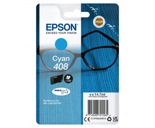 Epson Singlepack Cyan 408 DURABrite Ultra Ink