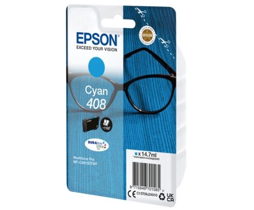 Epson Singlepack Cyan 408 DURABrite Ultra Ink