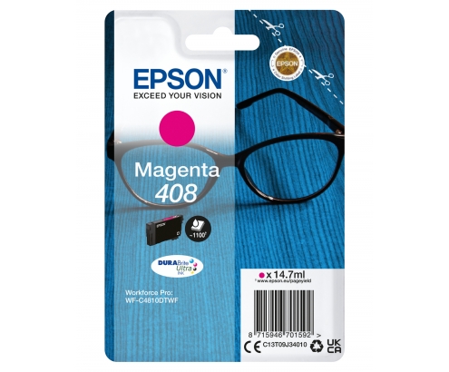 Epson Singlepack Magenta 408 DURABrite Ultra Ink