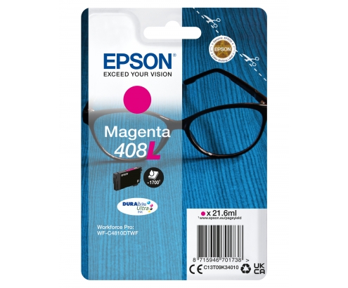 Epson Singlepack Magenta 408L DURABrite Ultra Ink