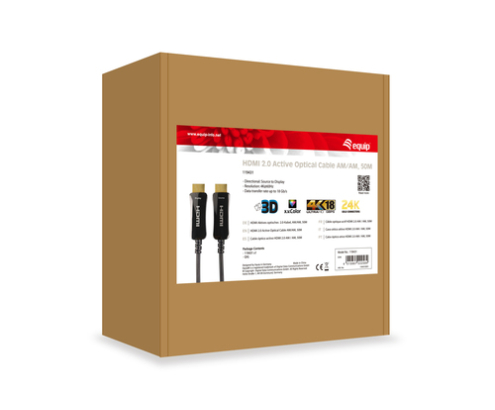 Equip 119431 Cable óptico activo HDMI 2.0, 50 m, 4K/60 Hz