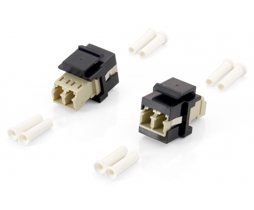 Equip 125570 adaptador de fibra óptica LC/LC 8 pieza(s) Beige, Negro