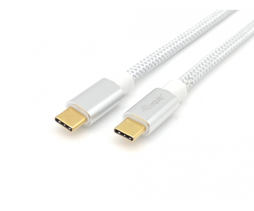 Equip 128356 cable USB 1 m USB 3.2 Gen 2 (3.1 Gen 2) USB C Plata, Blanco