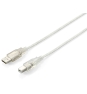 Equip 128651 Cable USB 2.0 Tipo A a Tipo B, 3,0 m , Plata transparente