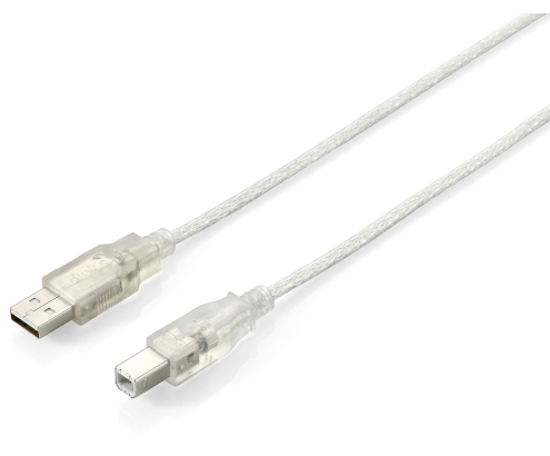 Equip 128651 Cable USB 2.0 Tipo A a Tipo B, 3,0 m , Plata transparente