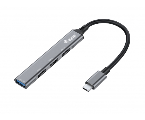Equip 128961 hub de interfaz USB 3.2 Gen 1 (3.1 Gen 1) Type-C 5000 Mbit/s Negro, Gris