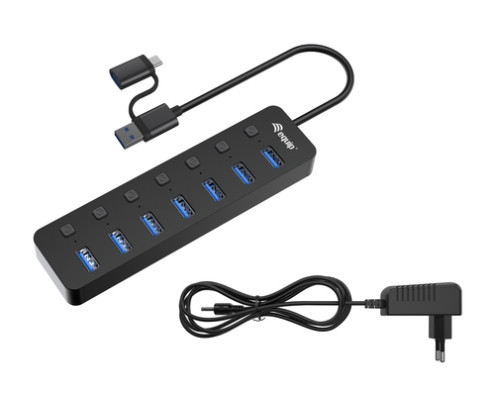 Equip 128965 hub de interfaz USB 3.2 Gen 1 (3.1 Gen 1) Type-A 5000 Mbit/s Negro
