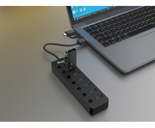 Equip 128965 hub de interfaz USB 3.2 Gen 1 (3.1 Gen 1) Type-A 5000 Mbit/s Negro
