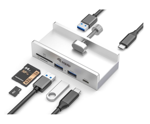 Equip 128968 hub de interfaz USB 3.2 Gen 1 (3.1 Gen 1) Type-A 5000 Mbit/s Aluminio
