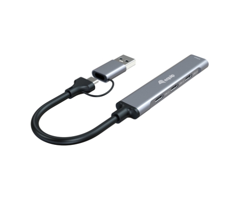 Equip 128969 hub de interfaz USB 3.2 Gen 1 (3.1 Gen 1) Type-C 5000 Mbit/s Gris