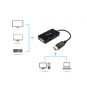 Equip 133441 adaptador de cable de vÍ­deo 0,24 m DisplayPort DVI-D + VGA (D-Sub) + HDMI Negro