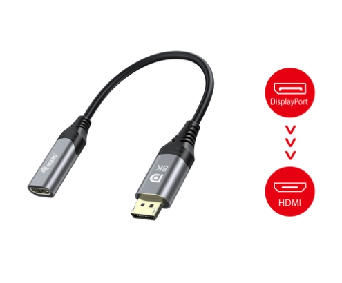 Equip 133446 adaptador de cable de vídeo 0,15 m DisplayPort HDMI Negro, Gris