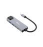 Equip 133496 Adaptador multifunción 5 en 1, 2,5 GbE, USB-A x 2, USB-C x 1, USB-C , 100 W USB PD