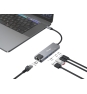 Equip 133496 Adaptador multifunción 5 en 1, 2,5 GbE, USB-A x 2, USB-C x 1, USB-C , 100 W USB PD